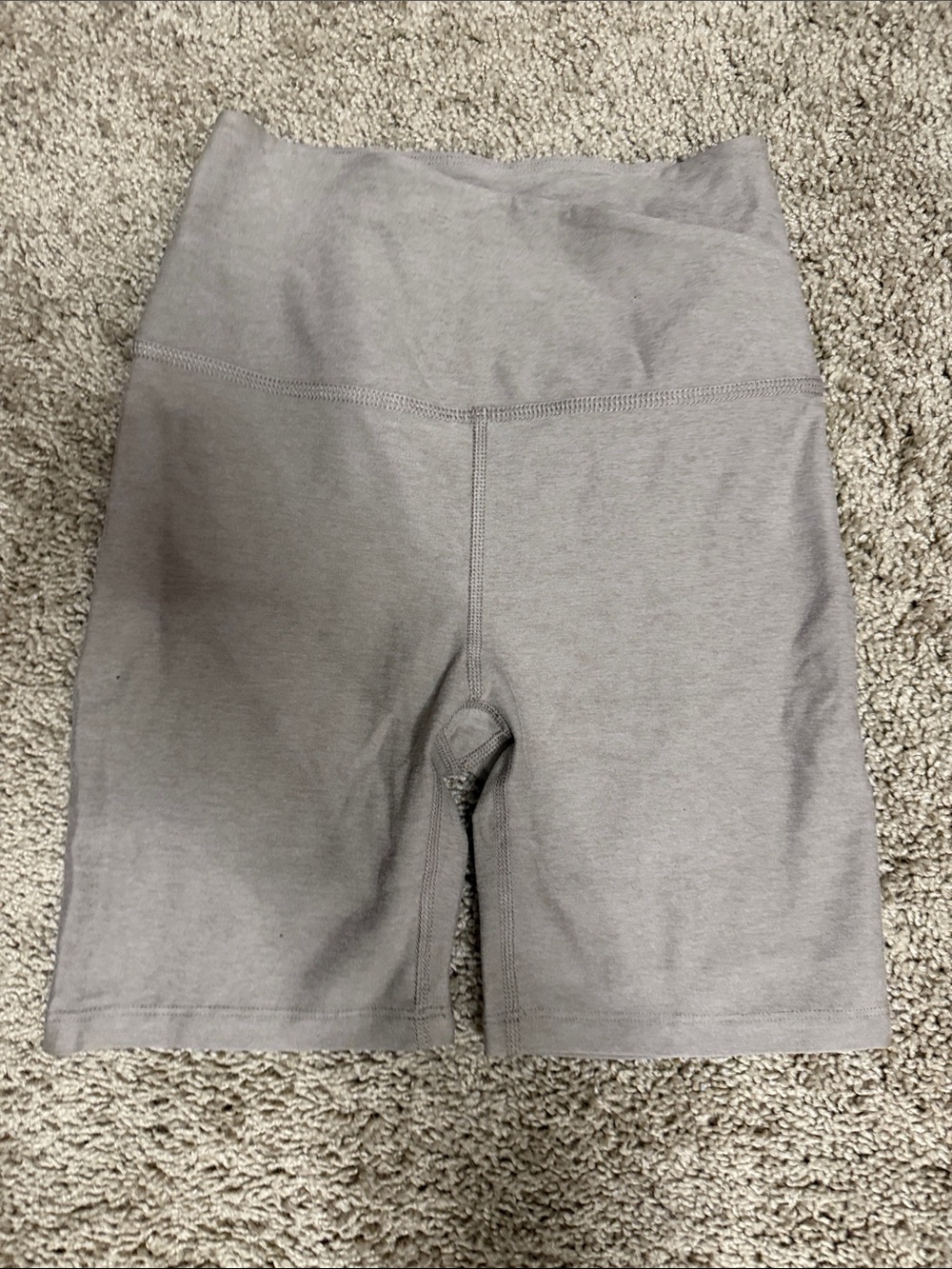 Beyond Yoga High-Rise Light Gray Bike Shorts